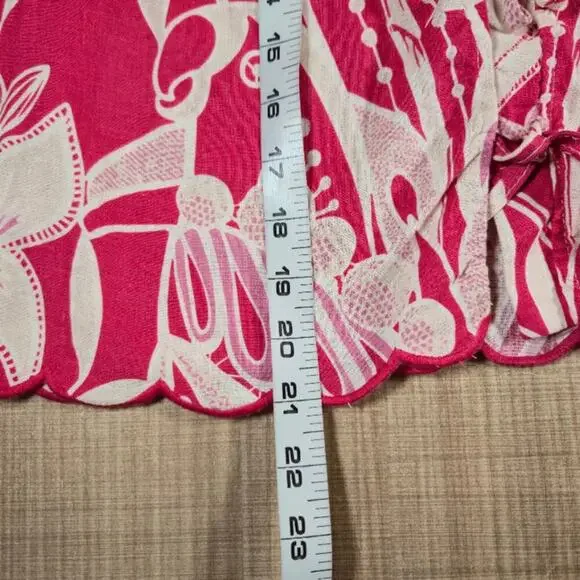 Rachel Zoe Womens Linen Blend Top Size Large Pink Preppy Resort Coquette - Picture 5 of 7